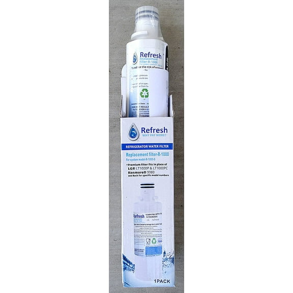 Refresh Replacement Refrigerator Water Filter for LG LT1000P, LT1000PC, LT1000PC, MDJ64844601, ADQ74793501, ADQ74793502 and Kenmore 46-9980, 9980 (2 Pack)