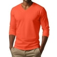 thumbnail image 2 of JGNGSHN Men Fall Shirts Long Sleeve V Neck Soft Breathable Solid Color Stretch T Shirt, 2 of 7