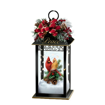 The Bradford Exchange "Peace" Nature's Glory Table Centerpiece Collection Issue #2 Illuminated Holiday Lanterns Christmas Decoration 10-inches