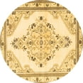 thumbnail image 1 of Ahgly Company Indoor Round Medallion Brown Traditional Area Rugs, 4' Round, 1 of 4