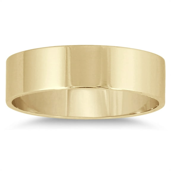 SZUL Women's 5mm Flat Comfort Fit Wedding Band in 10k Yellow Gold