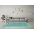 thumbnail image 3 of Ahgly Company Indoor Round Abstract Light Blue Contemporary Area Rugs, 4' Round, 3 of 4