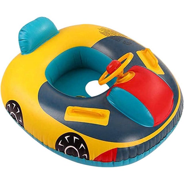 80x65cm-Baby Swimming Ring Children's Inflatable Boat Baby Seat Children's Swimming Training Flying Children's Swimming Toys, 1-5 Years Old, Summer