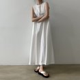 thumbnail image 2 of Siilsaa Maxi Dress for Women Women Casual Loose Floral Dress Short Sleeve Long Maxi Summer Beach Swing Dresses White,One Size, 2 of 5
