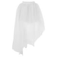 thumbnail image 4 of VUPSGEZ Women's Solid Color Swallowtail Irregular Mesh Short Front And Long Back Tutu Skirt (White,One Size), 4 of 5