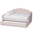 thumbnail image 3 of Baxton Studio Timila Light Pink Velvet Fabric Queen Size Daybed with Trundle, 3 of 13