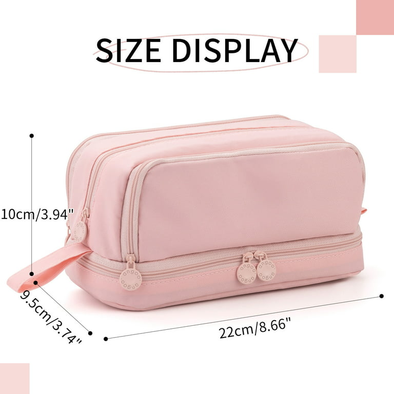 Juslike Big Capacity Colored Canvas Storage Pouch Marker Pen Pencil Case  Stationery Bag Holder for Middle High School Office College Student Girl  Women Adult Teen Gift Large Storage 