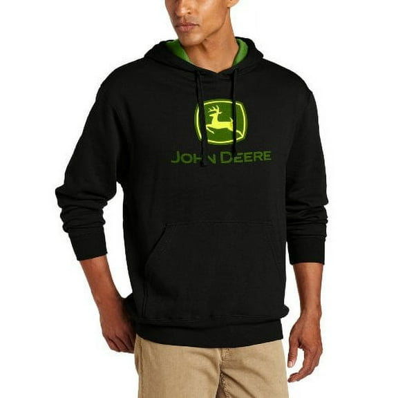 John Deere NCAA Mens Trademark Logo Core Hood Pullover Fleece