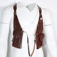 thumbnail image 3 of Bolso de hombro con arnés, práctico bolso tipo cartera para mochilero, senderismo, disfraz, equitación , Marrón oscuro, 3 of 8