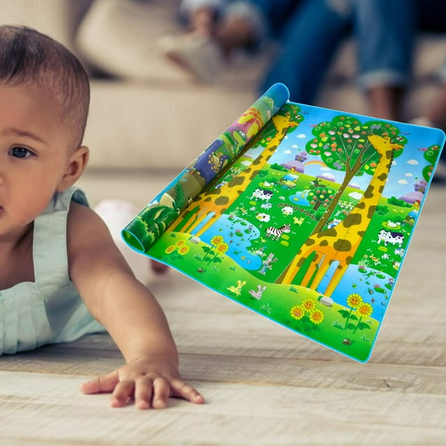 Wandteppich para jugar, Wandteppich plegable para bebés, Wandteppich para gatear, Wandteppich para , impermeable, no , antideslizante, alfombril para piso, Dinosaurio jirafa CUTICAT Alfombras de juego para niños pequeños