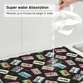thumbnail image 5 of Sikiie Colorful Retro Tape Dish Drying Mat, Kitchen Counter Mat, Self Drying Mat for Kitchen Counter Dish Drying Pad ,for Dishes, Utensils, Pots and Pans（24" x 18"）, 5 of 7