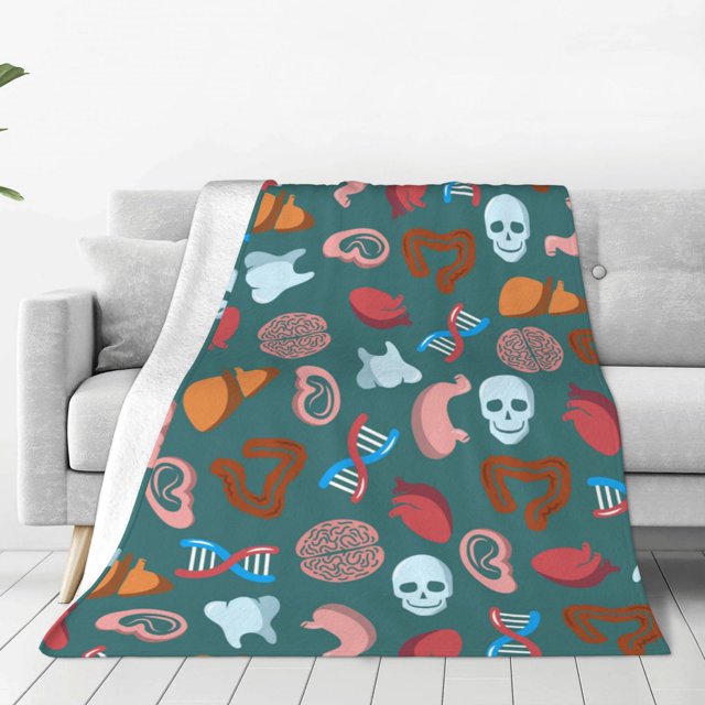 Balery cute Skull organ Manta de Felpa Suave y Acogedora – Cobija de Franela Aterciopelada para Cama, Lavable y Cálida para Sofá, Mascotas, Transpirable-40"x30"