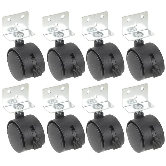 MIPCASE 8pcs Office Chair Caster Wheels Furniture Universal Wheel Black Smooth Movement