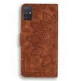 thumbnail image 3 of Mantto Cases for Samsung Galaxy A71 5G Magnetic Wallet Case for Women Card Holder Flip Cover Embossed Mandala Flower Kickstand PU Leather Magnetic Folio with Strap, Brown, 3 of 8