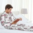 thumbnail image 4 of Balery Cartoon Poodle Dog Pijama para Hombre de Dos Piezas con Manga Larga, Conjunto de Dormir y Descanso Suave con Bolsillos-XX-Large, 4 of 5