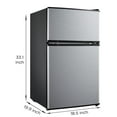 thumbnail image 5 of Mainstays 3.2 Cu Ft 2-Door Compact Refrigerator with Freezer, Stainless Steel, Mini Fridge for Dorm, Apartment & Office, 5 of 11