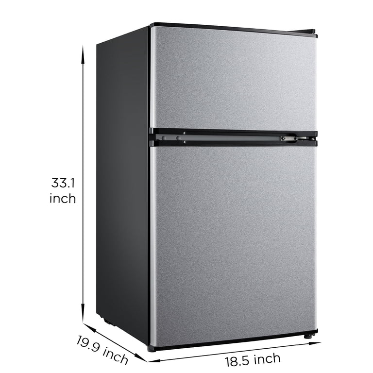 Mainstays 3.2 Cu Ft Two-Door Refrigerator with Freezer, Stainless Steel photo 5