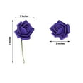 thumbnail image 3 of Efavormart 24 Roses | 2" Artificial Foam Rose With Stem And Leaves for  Wedding Party Home Event Décor Wedding Anniversary Party - Purple, 3 of 11