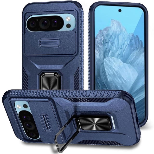 Funda para GANGXUN Google Pixel 9 - Soporte metálico, Función magnética, Azul