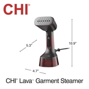 CHI LAVA Ceramic Plate Garment Steamer for Clothes with Fabric Brush, 2 Steam Modes, 1600 Watts, Red