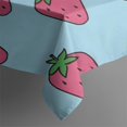 thumbnail image 4 of Red Strawberry Plants Blue Pattern Rectangle Tablecloth 60"x120",Waterproof Polyester Rectangle Table Cloth, Wipeable Spillproof Polyester Tablecloth for Dining, Camping, Indoor and Outdoor, 4 of 6