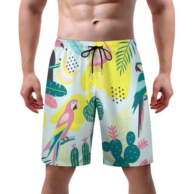 NICKSUN Men's Swim Trunks, Cute Print Quick Dry Summer Board Beach Shorts with Mesh Lining and Pockets