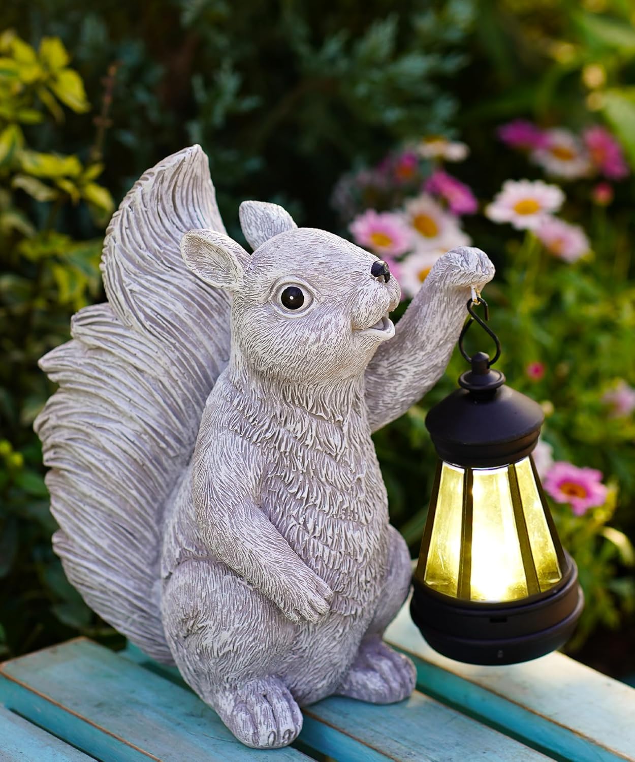 Solar Squirrel Statues for Garden Decor: Outdoor Sculptures for Clearance Outside Lawn Ornaments Porch Patio Balcony Yard – Gifts for Mom Grandma