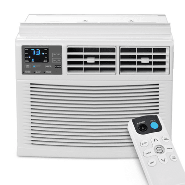 BEZT 8,000 BTU 115V Window Air Conditioner,Window AC Unit w/Remote Control,4 Mode Fan Speeds,Auto Restart,White