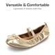 thumbnail image 4 of Zapatos Bailarinas Dorados para Niñas DREAM PAIRS Talla 11, 4 of 6