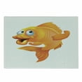 thumbnail image 1 of Fish Cutting Board, Cartoon Character Happy Goldfish Smiling and Waving on White Background Illustration, Decorative Tempered Glass Cutting and Serving Board, Small Size, Orange White, by Ambesonne, 1 of 1