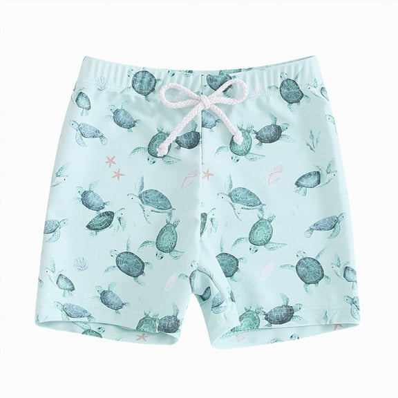 Gibobby Boy/Toddler Boy Swim Trunks with Liner Funny Printed Swim Shorts for KidsBoys Swim Trunks Rubble UPF50 Quick Dry Boys Swim Shorts(6-12 Months,Light Blue)