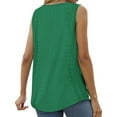 thumbnail image 5 of MIXUE Boho Tops For Women Summer Solid Color Lace Round Neck Sleeveless Fashion Casual Basic Soft Pullover Shirts For Women T-shirts Activewear,Green,S, 5 of 5