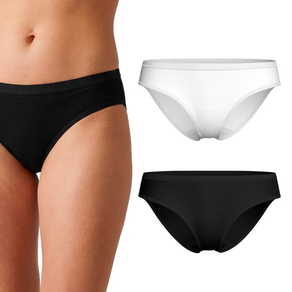 Women’s Washable and Reusable Incontinence Cotton Brief Underwear with Front Absorbent Protection for Light to Moderate Incontinence