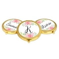 thumbnail image 4 of Koyal Wholesale Compact Mirror Bridesmaid's Wedding Gift, Gold, Monogram Letter K, Peach and Pink Roses, 1-Pack, 4 of 5