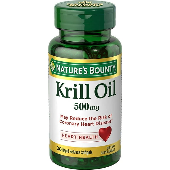 Nature's Bounty Heart Health Krill Oil Softgels, 500 mg, 30 Ct