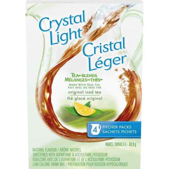 Sachets pichets de préparation en poudre pour boisson Cristal Léger Thé glacé 30.9g, 4 Sachets