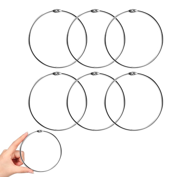 Januofit  6 Pack 4 Inch Loose Leaf Binder Rings Extra Large Nickel Plated Steel Key Keychain Book Metal Rings for Home Office Index Cards Receipts Memos Files DIY Photos Craft Supplies