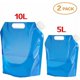 thumbnail image 1 of Juego de 2 botes de agua potable plegables y portátiles (5 L + 10 L) Adecuados para caminatas, campamentos, picnic, viajes, barbacoas, 1 of 4