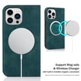 thumbnail image 4 of Dteck Strong Magnetic Case for iPhone 16 Pro Max, Compatible with MagSafe, iPhone 16 Pro Max Wallet Case with RFID Blocking Holder Slots, PU Leather Flip Folio Cover Kickstand Shockproof,Blue, 4 of 9