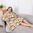 thumbnail image 5 of Oversized Wearable Blanket Hoodie,Cute Hedgehog Pattern Sherpa Blanket Hoodie with Super Pockets,Super Warm Fuzzy Pullover for Women & Men, 5 of 6