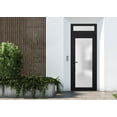 thumbnail image 4 of Front Exterior Prehung Metal-Plastic Door Frosted Glass / Manux 8102 Matte Black / Top Window / Office Commercial and Residential Doors Entrance Patio Garage 36" x 94" Right-hand Inswing, 4 of 5