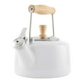 thumbnail image 4 of Chantal Enamel on Steel Sven Teakettle with Natural Wood, 1.4 quarts (Glossy White), 4 of 7