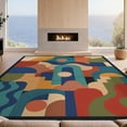 thumbnail image 2 of Design&I 8'x10' Washable Area Rug Snag-Free Multicolor Geometric Abstract Design Dynamic Shapes with Bold Modern for Dining Room, Large Office, Lounge, 2 of 7