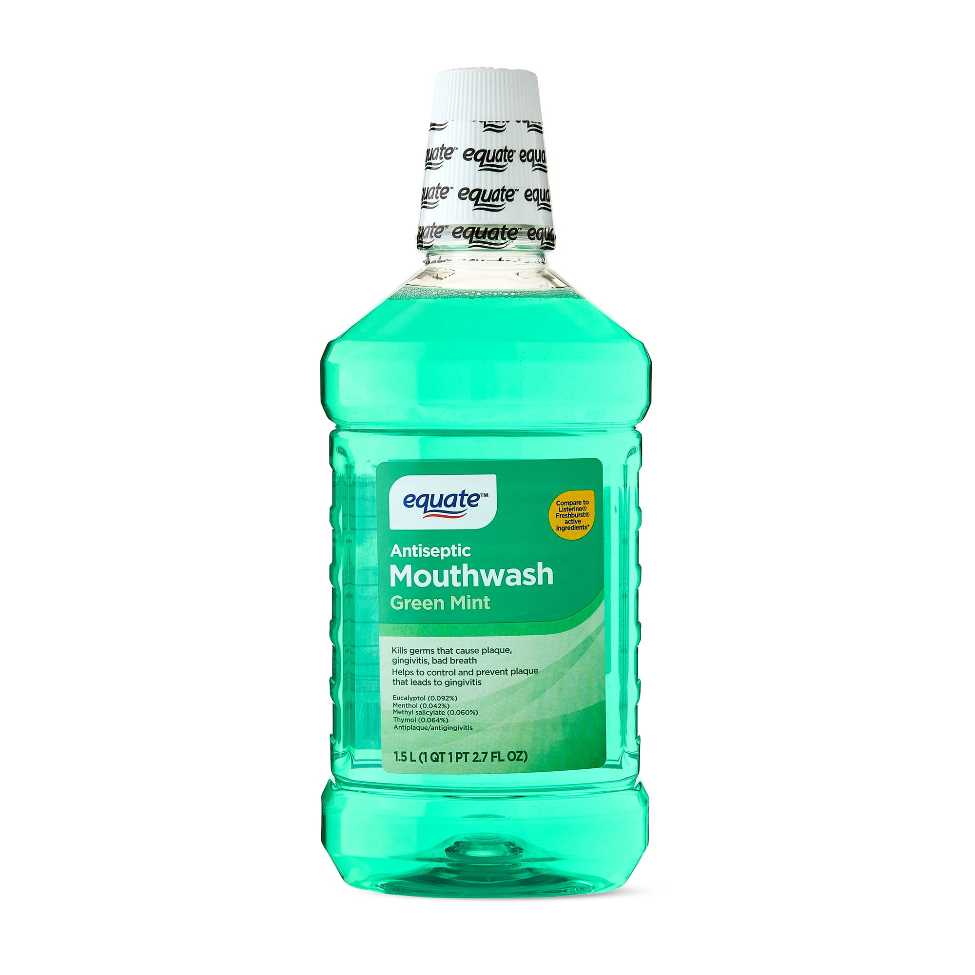 Equate Antiseptic Mouthwash, Green Mint, 1.5 L