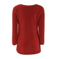 thumbnail image 5 of CXYYY Teen Girls Sweaters - Solid Long Sleeve Crew Neck Pullover for Kids Toddlers Fall Winter Knitted Tops Red Size: 5-6 Years, 5 of 5