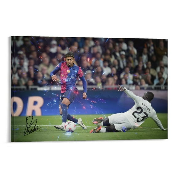 Lamine Yamal Soccer Canvas Poster Wall Art Football Player Poster For Bedroom Kitchen Bathroom Living Room Office Decor