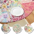 thumbnail image 4 of Pioneer Flower Floral Print Pattern Round Fitted Tablecloth with Elastic Edge,Dining Table Cover Waterproof,Outdoor Round Tablecloth for Camping,Dining,Indoor and Outdoor, 4 of 7