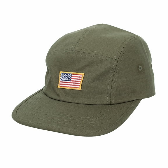 WITHMOONS Jockey Flat Bill Cap US American Flag 5 Panel Hat MU21161 (Green)