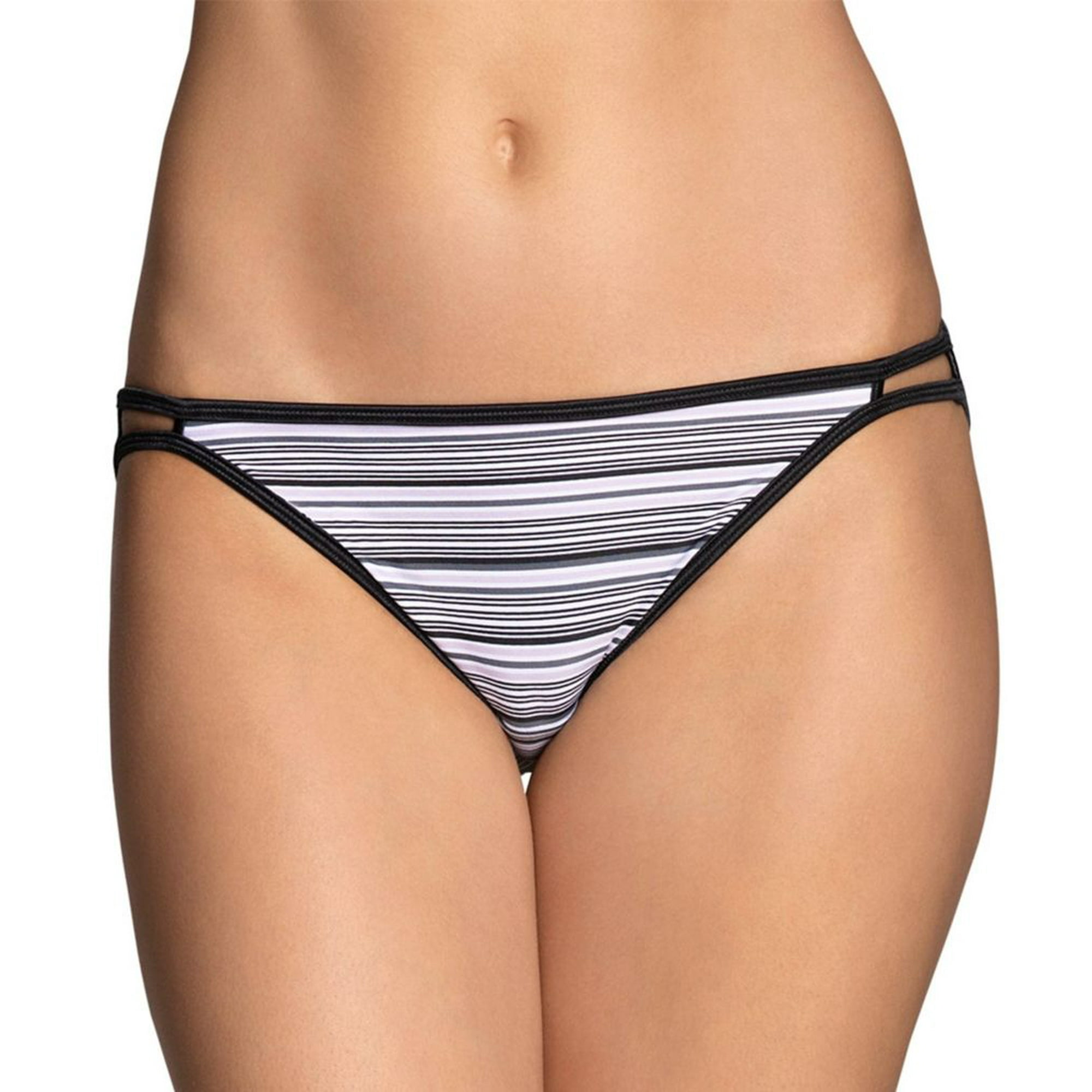 Women S Vanity Fair 18108 Illumination String Bikini Panty Sterling Stripe Print 8 Walmart Canada