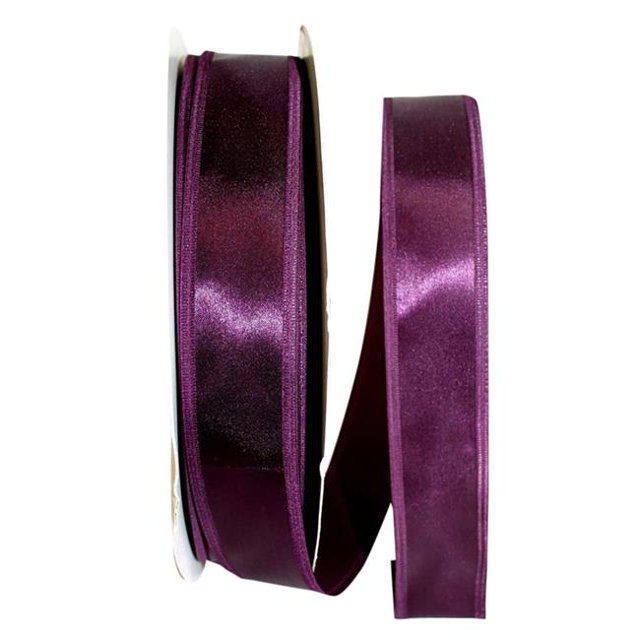 Reliant Ribbon 5102W-910-09C 10.5 in. 100 Yards Dyna Satin EZ Wired Edge Ribbon, Plum